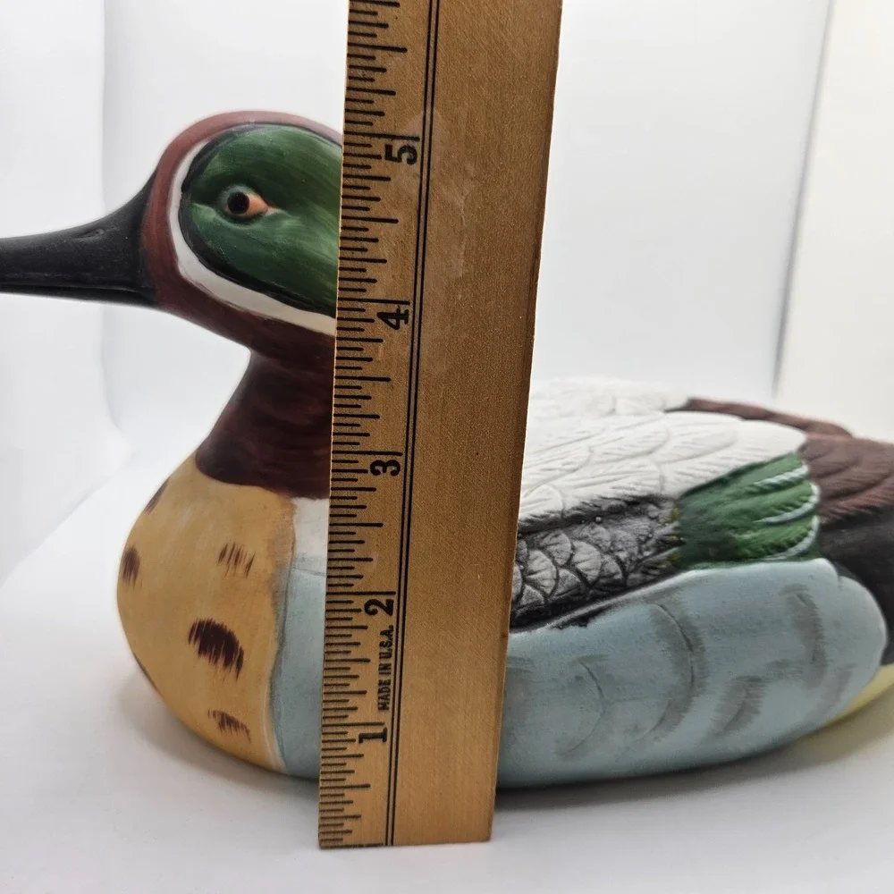 Vintage Crown Hand Painted Mallard Duck Figurine Statue Ceramic Decoy